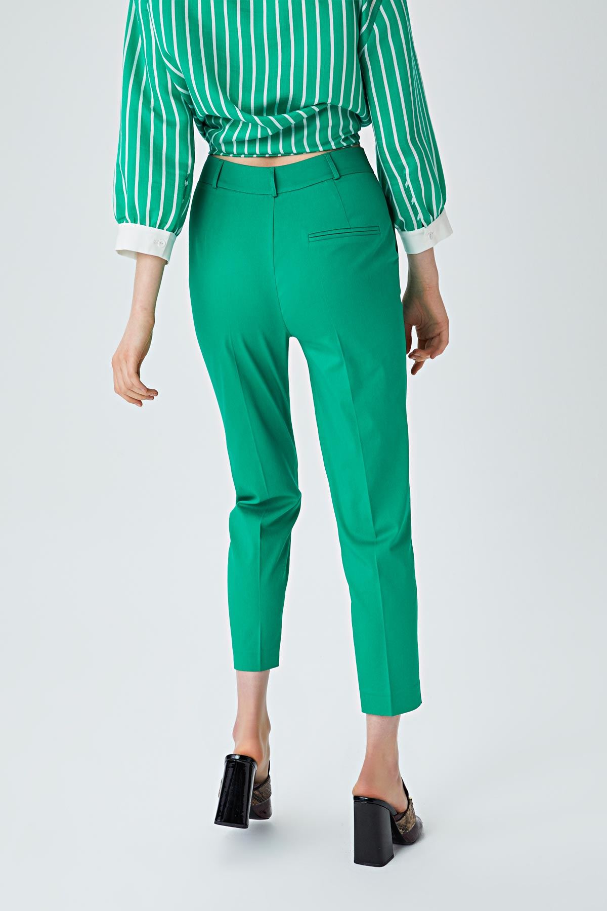 Dikiş detaylı pantolon Yeşil