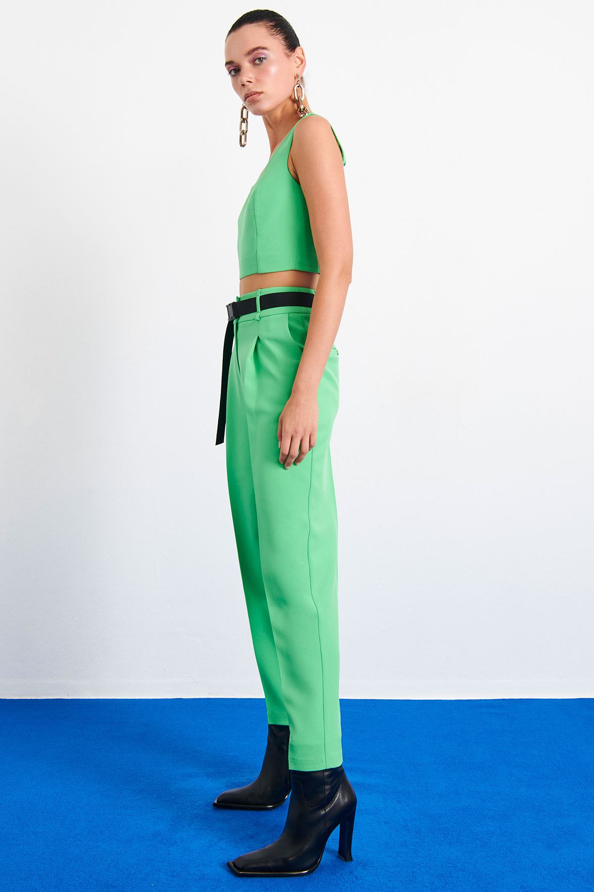 Neon Klasik Pantolon Fıstık Yeşili