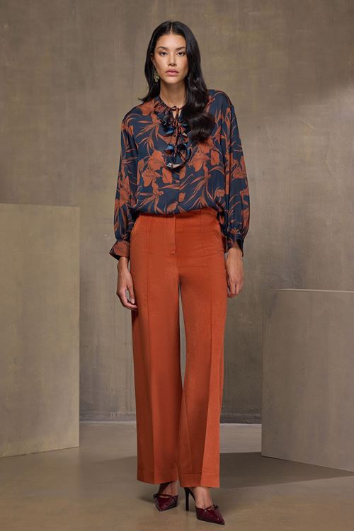 Şifon Saten Bluz Petrol