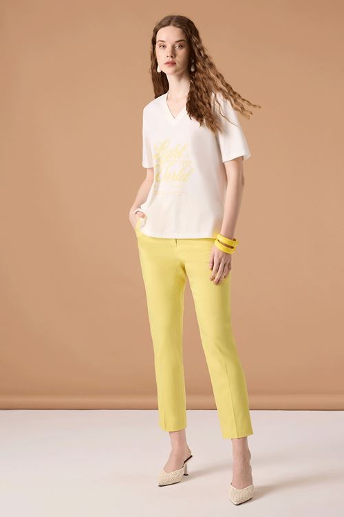 Slim Fit Pantolon Sarı