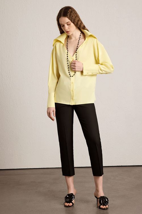 Geniş Yakalı Gömlek Sarı