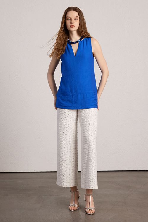 Mini Cepli Kırinkıl Bluz Saks