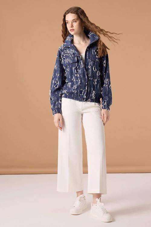 Kesik Denim Mont Lacivert