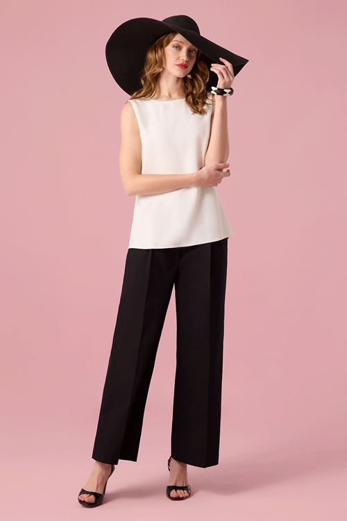 Arka Şerit Askılı Bluz Ekru