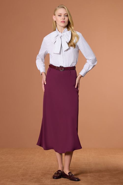 Dökümlü Etek Mürdüm