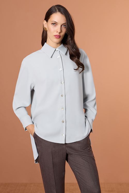 Arkası Pileli Gömlek Su Yeşili