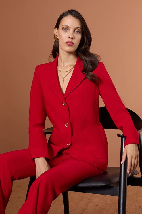 Dikiş Detaylı Ceket Kırmızı