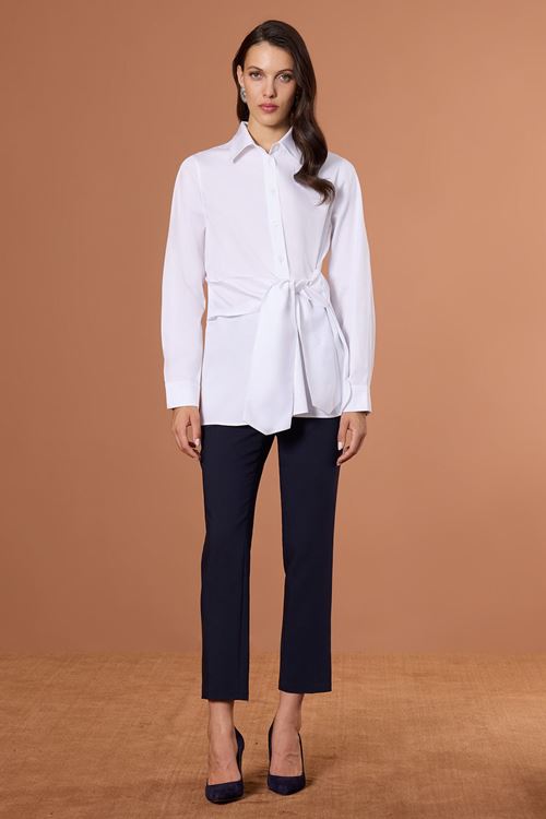 Ön Bağlamalı Gömlek Beyaz