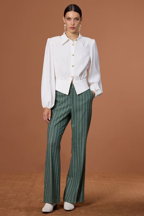 Çizgili Pantolon Yeşil
