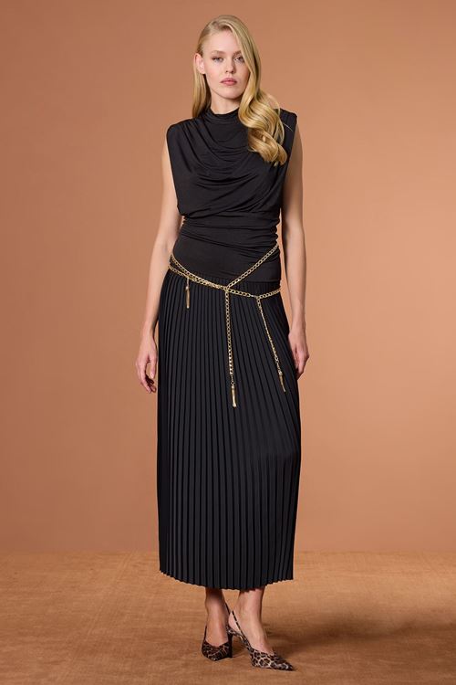 Degaje Yaka Sandy Bluz Siyah