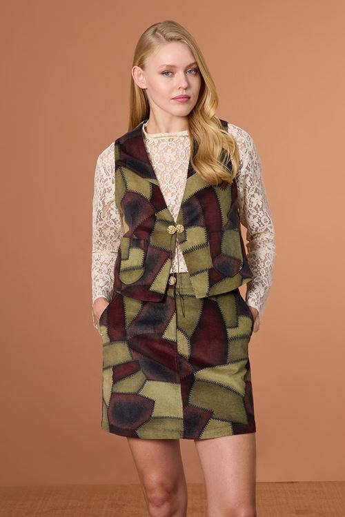 Patchwork Yelek Multi