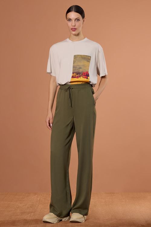 Bel Elastik Pantolon Haki
