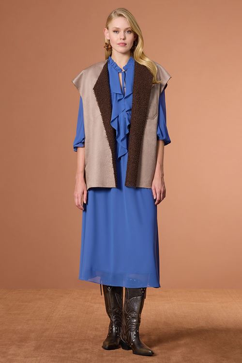 Double Face Yelek Vizon