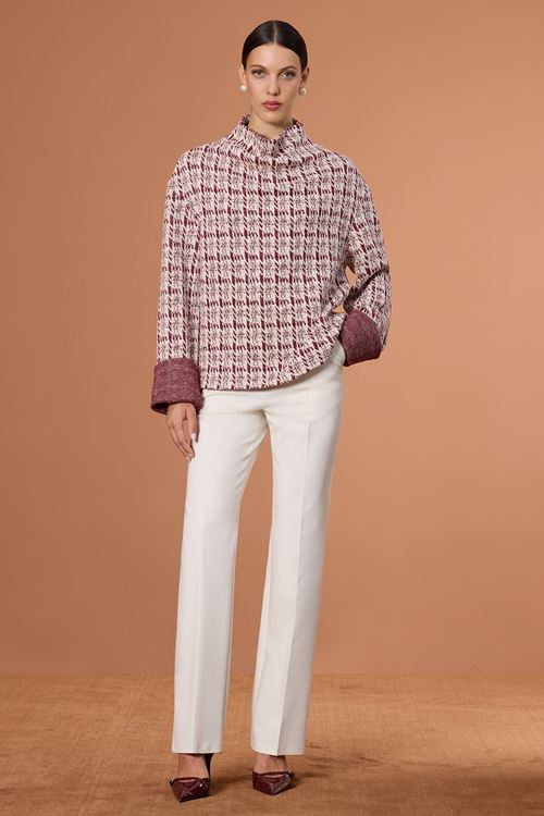 Düşük Kol Triko Kazak Bordo