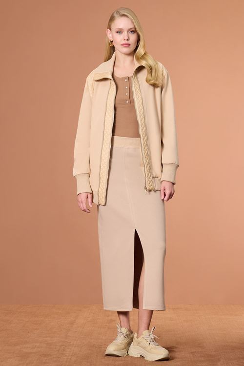 Kapitone Mixli Sweatshirt Bej