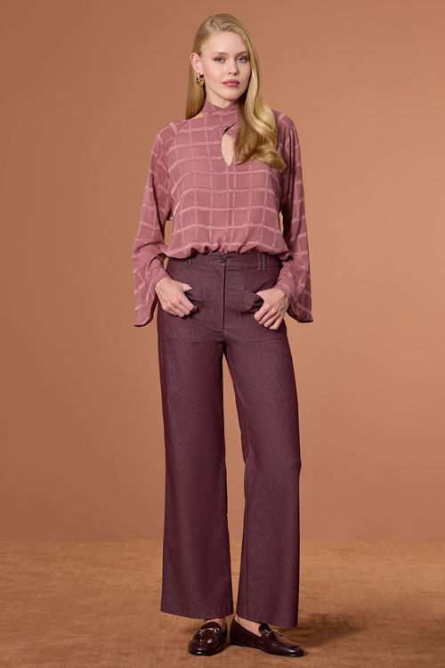 Çift Cepli Pantolon Bordo