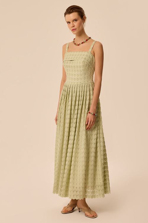 Straplez Örme Elbise Mint