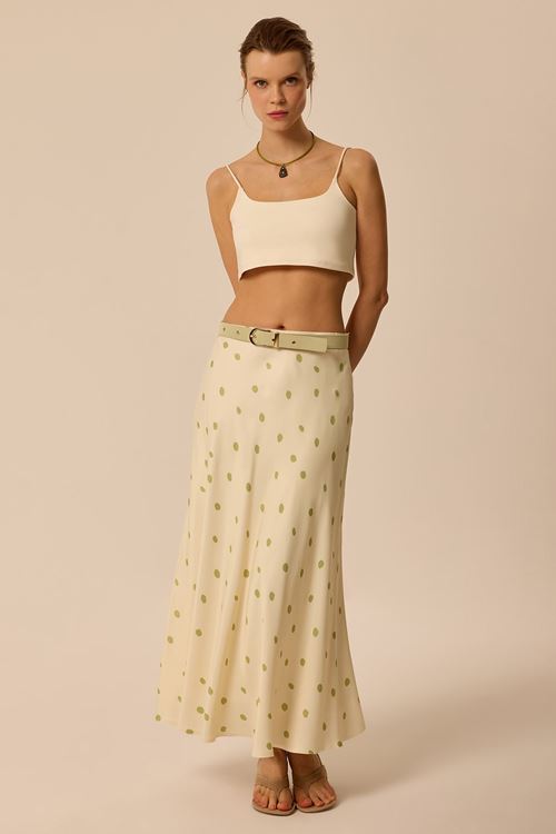 Puantiyeli Verev Etek Krem