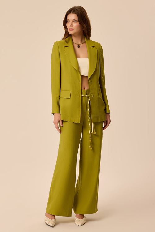 Cep Kapaklı Blazer Ceket Yeşil