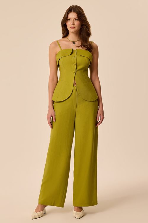 Allerli Straplez Büstiyer Yeşil