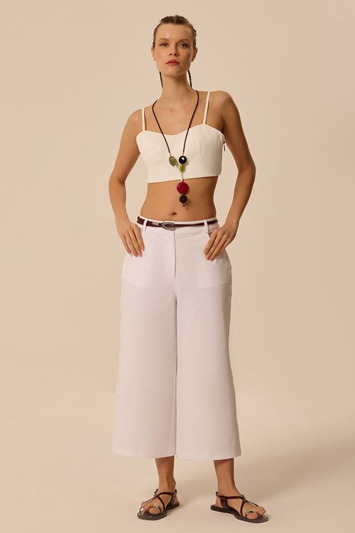 Culotte Cotton Pantolon Beyaz