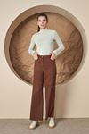 Wide Leg Pamuk Pantolon Kahverengi