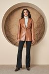 Suni Deri Blazer Ceket Taba