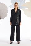 Payetli Blazer Ceket Siyah