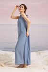 Halter Bağlamalı Maxi Elbise Pastel Mavi