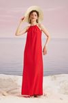 Halter Bağlamalı Maxi Elbise Kırmızı