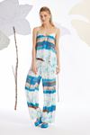 Batik Desenli Pantolon Mavi