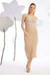 Gabardin Kalem Etek Camel
