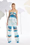 Batik Desenli Bluz Mavi