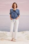 Torba Cepli Crop Ceket İndigo
