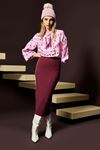 Puantiyeli Saten Bluz Pembe