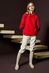 Kuşgözü Detaylı Sweatshirt Kırmızı