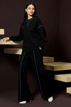 Örme Mixli Sweatshirt Siyah