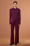 Wide Leg Örme Pantolon Bordo