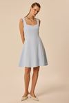 Kuplu Midi Elbise Pastel Mavi