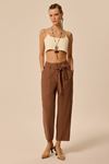 Pileli Havuç Pantolon Kahverengi