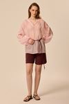 Kol Nakışlı Bluz Pembe