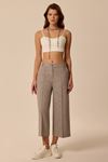 Nervürlü Culotte Pantolon Gri
