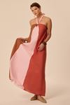 ColorBlock Maxi Elbise Pembe