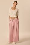 Geniş Pileli Pantolon Pudra