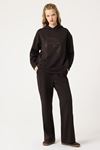 Taş Baskılı Sweatshirt Kahverengi
